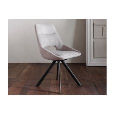 Paige Soft Cotton Dining Chair in Light Grey (Pair) Paige Soft Cotton Dining Chair in Light Grey (Pair)