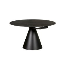Sintered Stone Rounded 85-135cm Twist Extending Dining Table in Black Sintered Stone Rounded 85-135cm Twist Extending Dining Table in Black