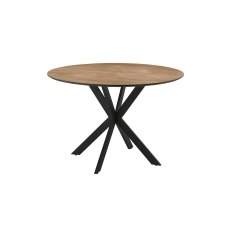 Sadie Industrial 110cm Round Dining Table in Oak Finish Sadie Industrial 110cm Round Dining Table in Oak Finish