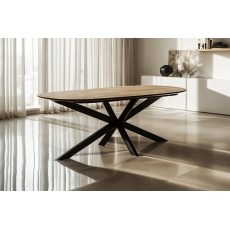 Sadie Industrial 160cm Dining Table in Oak Finish Sadie Industrial 160cm Dining Table in Oak Finish