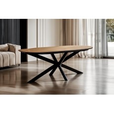 Sadie Industrial 200cm Dining Table in Oak Finish Sadie Industrial 200cm Dining Table in Oak Finish