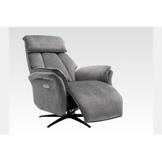 Evo Soft Touch Fabric 360 Swivel Dual Motor Electric Recliner Chair in Grey