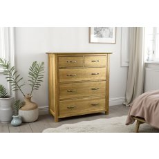 Moda Solid Oak 3 + 2 Chest of Drawers Moda Solid Oak 3 + 2 Chest of Drawers