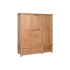 Moda Solid Oak Triple Wardrobe