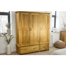 Moda Solid Oak Triple Wardrobe Moda Solid Oak Triple Wardrobe