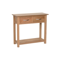 Moda Solid Oak Console Table 2 Drawer