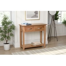 Moda 100% Solid Oak Console Table 2 Drawer Moda 100% Solid Oak Console Table 2 Drawer