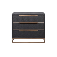 Grantham Lava Black Shagreen & Ebony Oak Chest Of Drawers