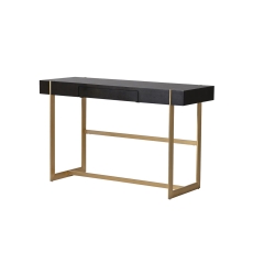 Soho Dark Brown & Gold Accents Desk Console Table