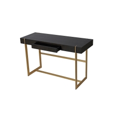 Soho Dark Brown & Gold Accents Desk Console Table