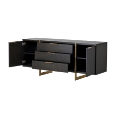 Soho Dark Brown & Gold Accents Wide Sideboard