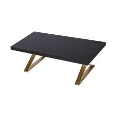 Soho Dark Brown & Gold Accents X-Leg Coffee Table