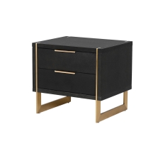 Soho Dark Brown & Gold Accents Bedside Table