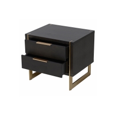 Soho Dark Brown & Gold Accents Bedside Table