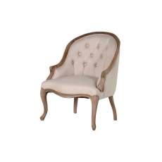 Colonial Reclaimed Pine Linen Curved Back Chair