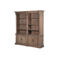 Colonial Reclaimed Pine 4 Door Bookcase