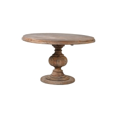 Colonial Reclaimed Pine Round Turned Pedestal Dining Table