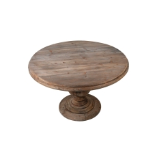 Colonial Reclaimed Pine Round Turned Pedestal Dining Table