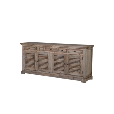 Colonial Reclaimed Pine 4 Door Louvred Sideboard