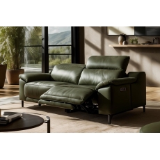 Cirrus 2.5 Seater Leather Power Recliner Sofa with Head Tilt Action