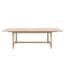 Gallery Direct Artisan Limewash Oak Extending Dining Table with Bobbin Detail Gallery Direct Artisan Limewash Oak Extending Dining Table with Bobbin Detail