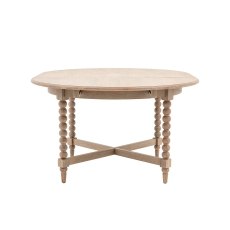 Gallery Direct Artisan Limewash Oak Extending Round Dining Table with Bobbin Detail Gallery Direct Artisan Limewash Oak Extending Round Dining Table with Bobbin Detail