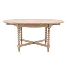 Gallery Direct Artisan Limewash Oak Extending Round Dining Table with Bobbin Detail Gallery Direct Artisan Limewash Oak Extending Round Dining Table with Bobbin Detail
