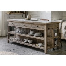 Gallery Direct Vancouver Rustic Pine Large Kitchen Island with Marble Top Gallery Direct Vancouver Rustic Pine Large Kitchen Island with Marble Top