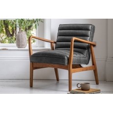 Gallery Direct Datsun Antique Ebony Leather Armchair Gallery Direct Datsun Antique Ebony Leather Armchair