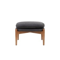 Gallery Direct Datsun Antique Ebony Leather Footstool Gallery Direct Datsun Antique Ebony Leather Footstool