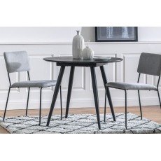 Gallery Direct Astley 90cm Round Black Oak Dining Table Gallery Direct Astley 90cm Round Black Oak Dining Table