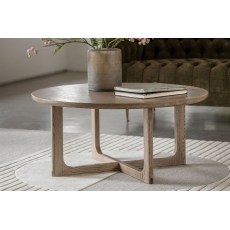 Gallery Direct Craft Smoked Oak Round Coffee Table Gallery Direct Craft Smoked Oak Round Coffee Table