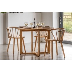 Gallery Direct Craft Natural Oak Round Dining Table Set & 4 Chairs Gallery Direct Craft Natural Oak Round Dining Table Set & 4 Chairs