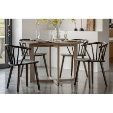 Gallery Direct Craft Smoked Oak Round Dining Table Set & 4 Chairs Gallery Direct Craft Smoked Oak Round Dining Table Set & 4 Chairs