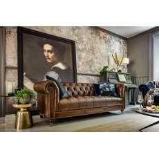 Buckingham Leather Chesterfield 4 Seater Sofa in Vintage Cognac Buckingham Leather Chesterfield 4 Seater Sofa in Vintage Cognac