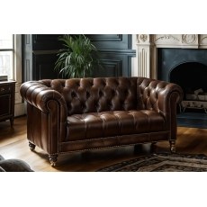 Buckingham Leather Chesterfield 2 Seater Sofa in Vintage Cognac Buckingham Leather Chesterfield 2 Seater Sofa in Vintage Cognac