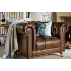 Buckingham Leather Chesterfield Club Chair in Vintage Cognac Buckingham Leather Chesterfield Club Chair in Vintage Cognac