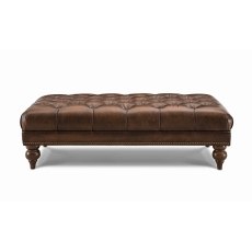 Buckingham Leather Chesterfield Footstool in Vintage Cognac Buckingham Leather Chesterfield Footstool in Vintage Cognac