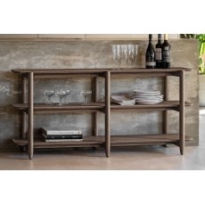Gallery Direct Hatfield Smoked Oak Wide Open Display Unit Gallery Direct Hatfield Smoked Oak Wide Open Display Unit