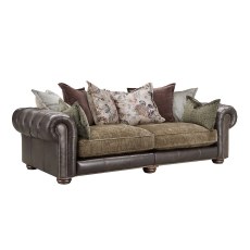 Atlantis Fabric & Leather Mix Pillow Back 3 Seater Sofa Atlantis Fabric & Leather Mix Pillow Back 3 Seater Sofa