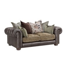 Atlantis Fabric & Leather Mix Pillow Back 2 Seater Sofa Atlantis Fabric & Leather Mix Pillow Back 2 Seater Sofa