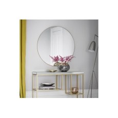 Gallery Direct Hayle Round Mirror Champagne 1000mm Gallery Direct Hayle Round Mirror Champagne 1000mm