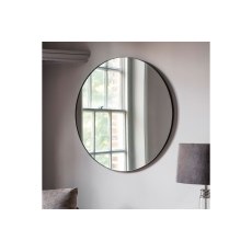 Gallery Direct Bowie Round Mirror Black 800x800mm Gallery Direct Bowie Round Mirror Black 800x800mm