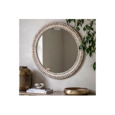 Gallery Direct Pimlico Round Mirror White Wash 900mm Gallery Direct Pimlico Round Mirror White Wash 900mm