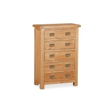 Salisbury Waxed Premium Oak 5 Drawer Chest Of Drawers Salisbury Waxed Premium Oak 5 Drawer Chest Of Drawers