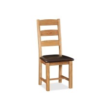 Salisbury Waxed Premium Oak Slatted Dining Chair With Pu Seat - Self Assembly Salisbury Waxed Premium Oak Slatted Dining Chair With Pu Seat - Self Assembly