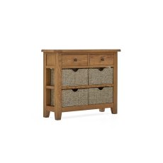 Burford Country Oak Console Table with Basket Burford Country Oak Console Table with Basket