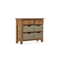 Burford Country Oak Console Table with Basket Burford Country Oak Console Table with Basket