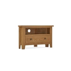 Burford Country Oak Corner TV Unit with Drawer Burford Country Oak Corner TV Unit with Drawer