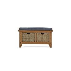 Burford Country Oak Hallway Bench with Basket Burford Country Oak Hallway Bench with Basket